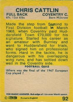 1968-69 A&BC Chewing Gum #92 Chris Cattlin Back