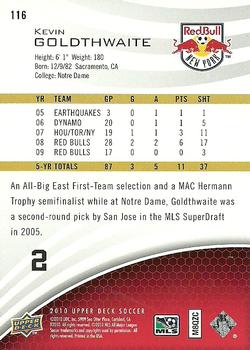2010 Upper Deck MLS #116 Kevin Goldthwaite Back