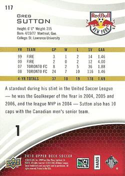 2010 Upper Deck MLS #117 Greg Sutton Back