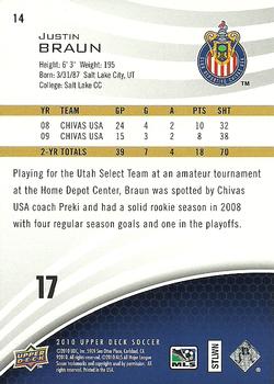 2010 Upper Deck MLS #14 Justin Braun Back