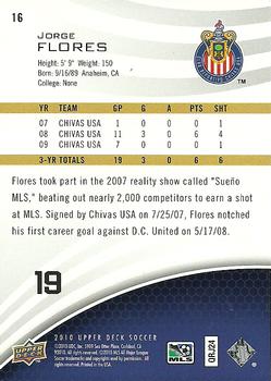 2010 Upper Deck MLS #16 Jorge Flores Back