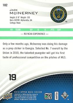 2010 Upper Deck MLS #182 Jack McInerney Back