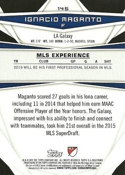2015 Topps MLS #145 Ignacio Maganto Back