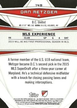 2015 Topps MLS #149 Dan Metzger Back