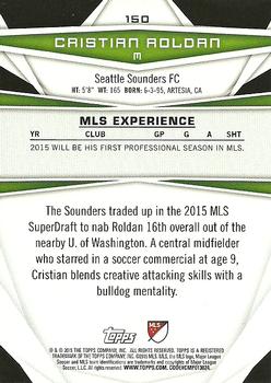 2015 Topps MLS #150 Cristian Roldan Back