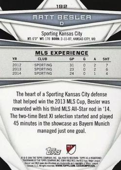 2015 Topps MLS #192 Matt Besler Back
