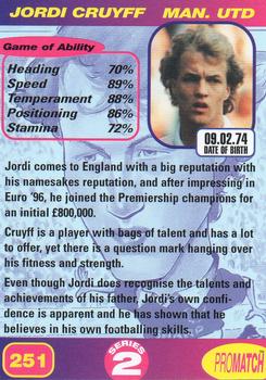 1997 Pro Match #251 Jordi Cruyff Back