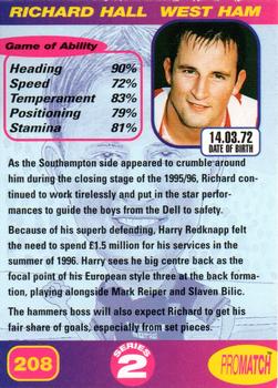 1997 Pro Match #208 Richard Hall Back