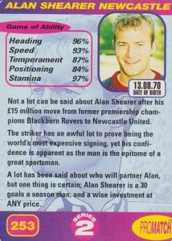 1997 Pro Match #253 Alan Shearer Back