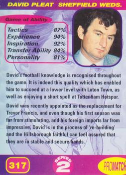 1997 Pro Match #317 David Pleat Back