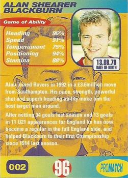 1996 Pro Match #2 Alan Shearer Back