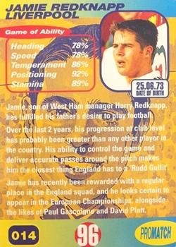 1996 Pro Match #14 Jamie Redknapp Back