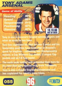 1996 Pro Match #55 Tony Adams Back