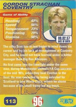 1996 Pro Match #113 Gordon Strachan Back