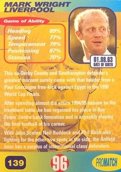1996 Pro Match #139 Mark Wright Back
