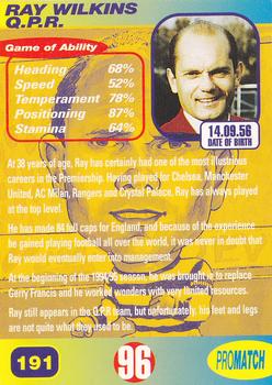 1996 Pro Match #191 Ray Wilkins Back