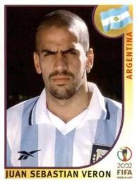 2002 Panini World Cup Stickers #395 Juan Sebastian Veron Front