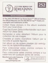 2002 Panini World Cup Stickers #252 Ko Jong-Soo Back