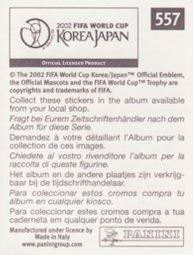2002 Panini World Cup Stickers #557 Nico Van Kerckhoven Back