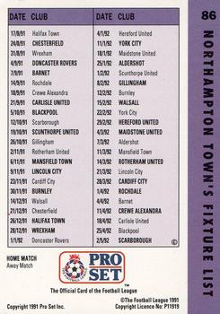 1991-92 Pro Set Fixtures #86 Theo Foley Back