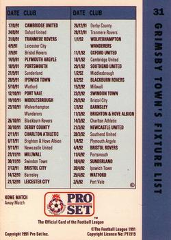 1991-92 Pro Set Fixtures #31 John Cockrill  Back