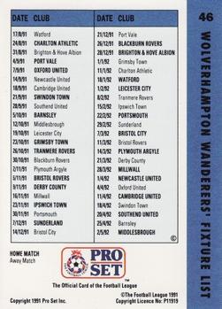 1991-92 Pro Set Fixtures #46 Steve Bull Back