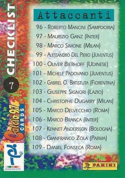 1997 Panini Calcio Serie A #7 Checklist Back