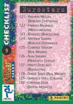1997 Panini Calcio Serie A #9 Checklist Back