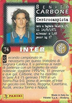 1997 Panini Calcio Serie A #74 Benito Carbone Back