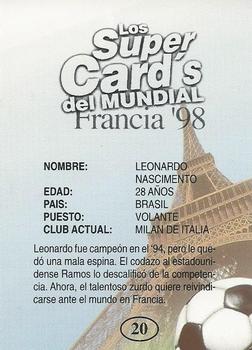 1998 Los Super Cards Del Mundial Francia #20 Leonardo Back