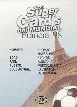 1998 Los Super Cards Del Mundial Francia #39 Thomas Haessler Back