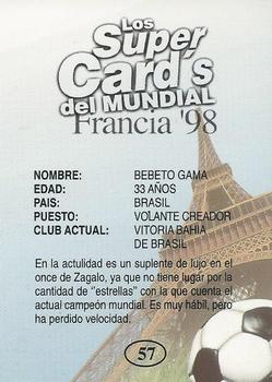 1998 Los Super Cards Del Mundial Francia #57 Bebeto Back
