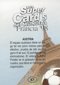 1998 Los Super Cards Del Mundial Francia #83 Austria Back
