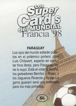 1998 Los Super Cards Del Mundial Francia #86 Paraguay Back