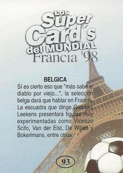 1998 Los Super Cards Del Mundial Francia #93 Belgium Back