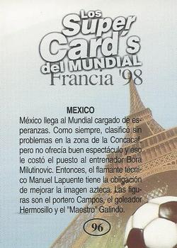 1998 Los Super Cards Del Mundial Francia #96 Mexico Back