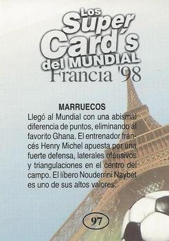 1998 Los Super Cards Del Mundial Francia #97 Morocco Back