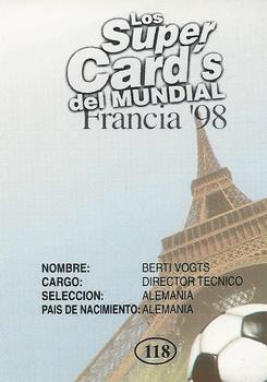 1998 Los Super Cards Del Mundial Francia #118 Berti Vogts Back