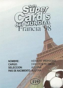 1998 Los Super Cards Del Mundial Francia #119 Herbert Prohaska Back