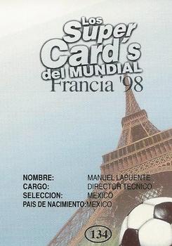 1998 Los Super Cards Del Mundial Francia #134 Manuel Lapuente Back