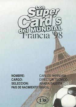 1998 Los Super Cards Del Mundial Francia #138 Carlos Alberto Parreira Back