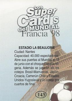 1998 Los Super Cards Del Mundial Francia #143 Stade de la Beaujoire Back