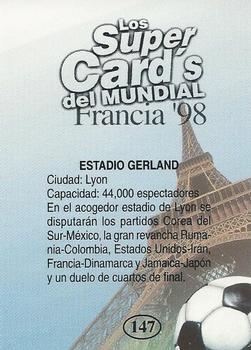 1998 Los Super Cards Del Mundial Francia #147 Stade de Gerland Back