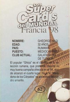1998 Los Super Cards Del Mundial Francia #62 Gheorghe Hagi Back