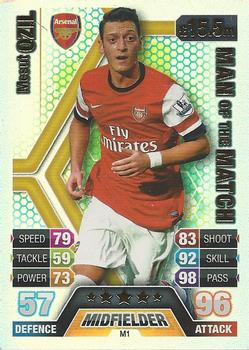 2013-14 Topps Match Attax Premier League Extra - Man Of The Match #M1 Mesut Ozil Front
