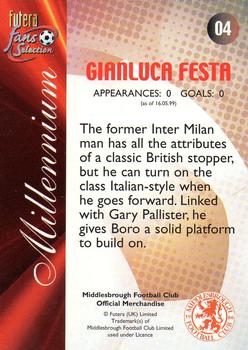 2000 Futera Fans Selection Middlesborough #4 Gianluca Festa Back