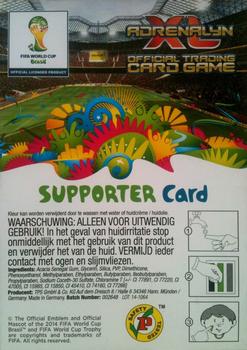 2014 Panini Adrenalyn XL FIFA World Cup Brazil - Fan Supporter Cards #NNO Belgique/Belgie Back