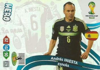 2014 Panini Adrenalyn XL FIFA World Cup Brazil - Update Set 1 #NNO Andres Iniesta Front