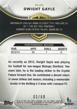 2014 Topps Premier Gold - Future Stars Green #FS-DG Dwight Gayle Back