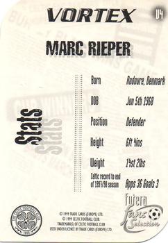 1999 Futera Celtic Fans' Selection - Vortex #V4 Marc Rieper Back